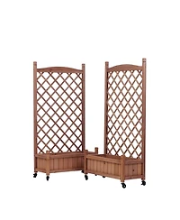 Streamdale 2-Pack Raised Garden Bed with Trellis & Climbing Racks