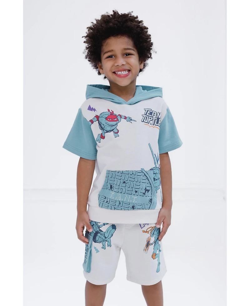 Teenage Mutant Ninja Turtles Toddler Boys French Terry Pullover Hoodie and Shorts Outfit Set