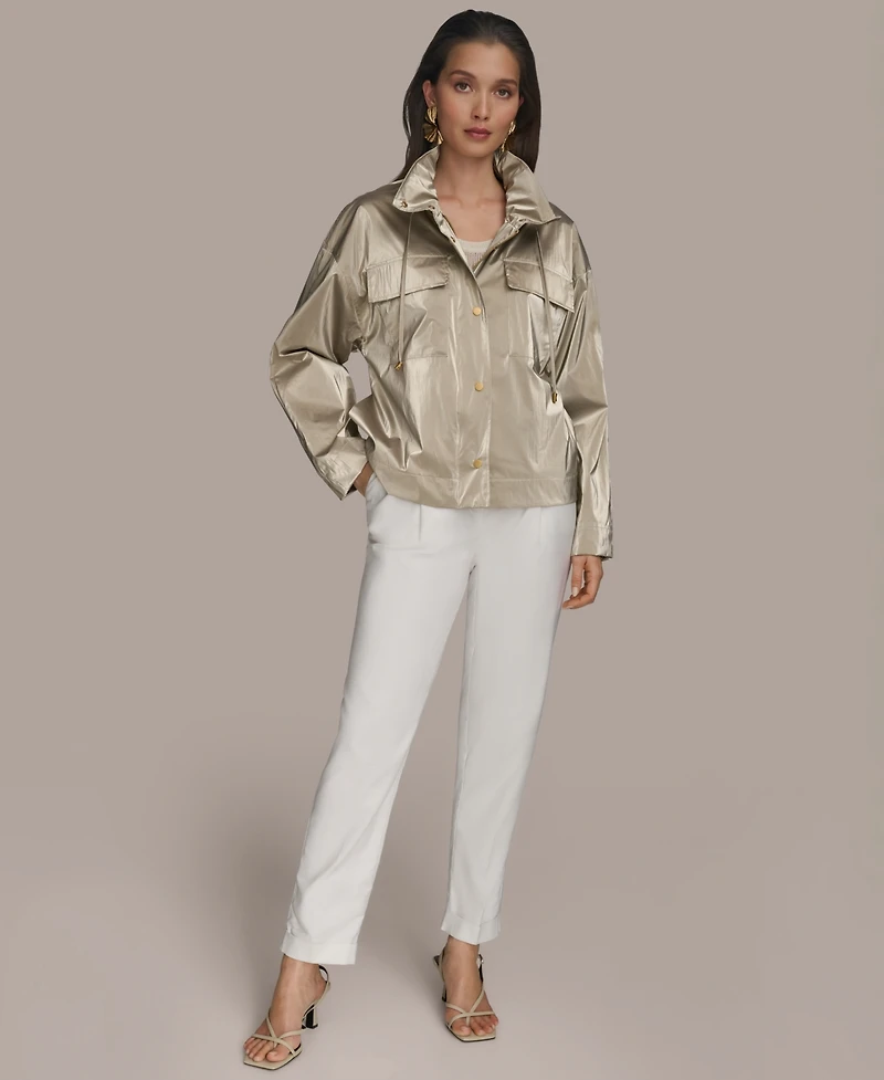 Donna Karan New York Women's Metallic Zip-Front Jacket