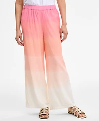 Jm Collection Women's Ombre Crinkle Wide-Leg Pants, Exclusively at Macy's