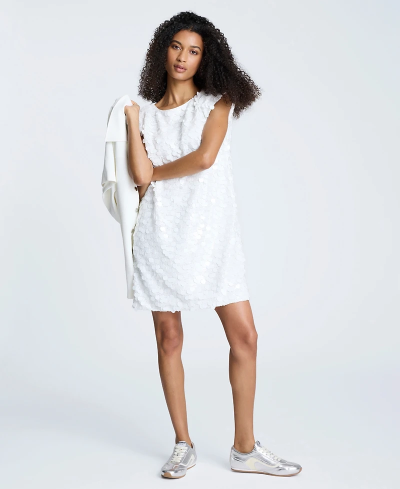 Kenneth Cole Women's Sleeveless Paillette Shift Dress