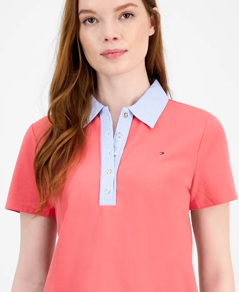 Tommy Hilfiger Women's Mixed Media Cornell Polo Shirt