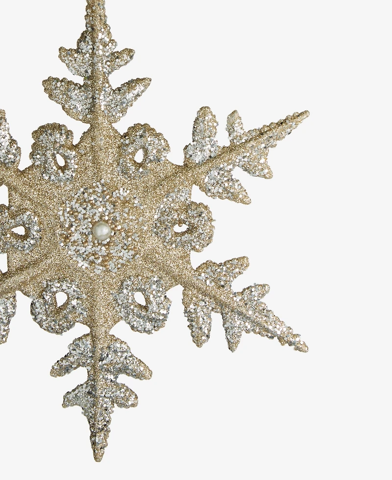 Holiday Lane Christmas Giltters Silver Snowflake Ornament, Macy's Exclusive