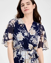 Sandra Darren Women's Surplice-Neck Chiffon Midi Dress