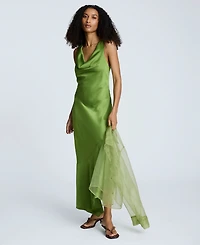 Kenneth Cole Women's Asymmetrical-Hem Cowlneck Dress