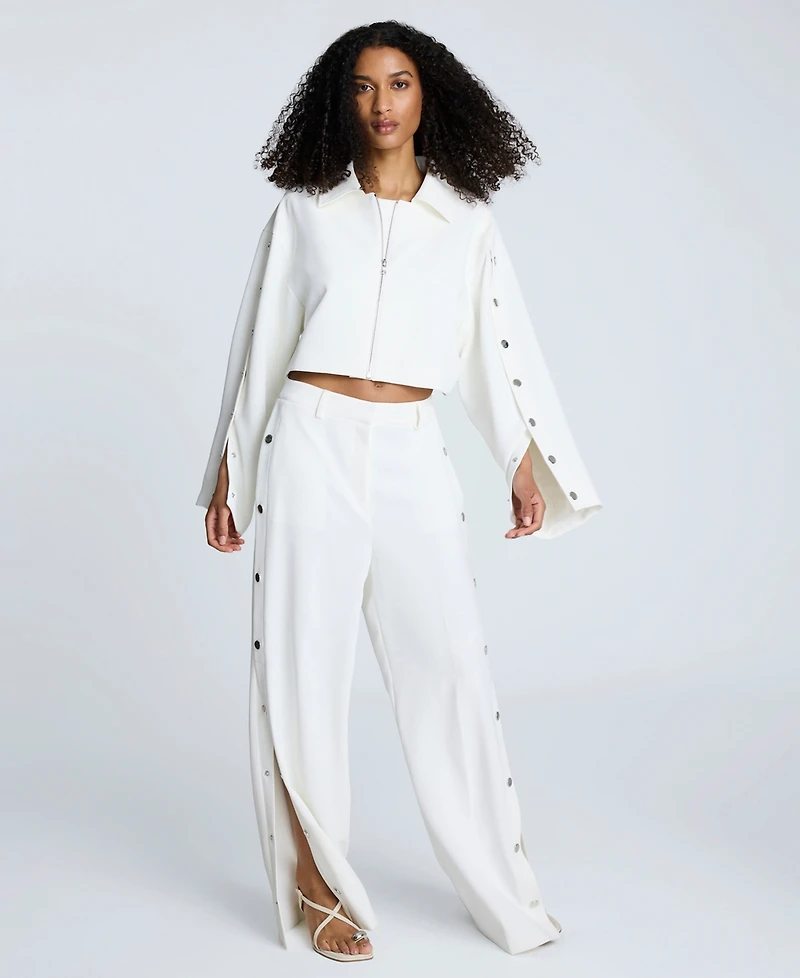 Kenneth Cole Women's Zip-Front Snap-Arm Jacket