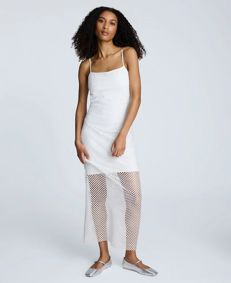 Kenneth Cole Women's Fishnet Maxi Slip Dress