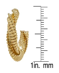Macy's Braided Style Huggie 14K Gold Plate Earrings