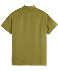 Scotch & Soda Men's Relaxed Fit Short Sleeve Linen Button-Front Shirt