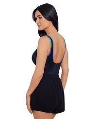 ShapeSolver Sport by Mimi Flamingo Women's Zip-Up One-Piece Swimsuit