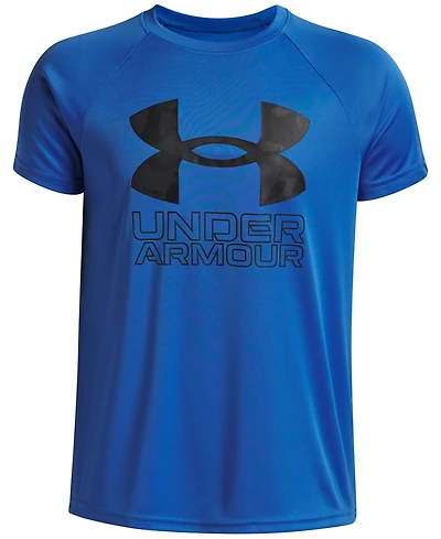 Under Armour Big Boys Tech Hybrid Print Logo Graphic Short-Sleeve T-Shirt