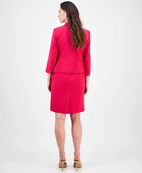 Le Suit Women's Shawl-Collar Jacket & Sleeveless Dress Suit, Regular Petite