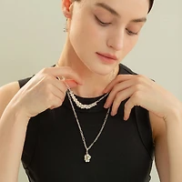 Sterling Silver Isabelle Cluster Pendant Chain Necklace