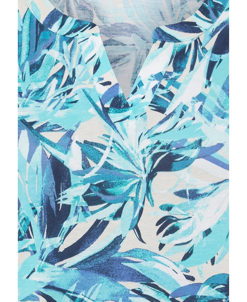 Olsen Women's Palm Print Tunic T-Shirt
