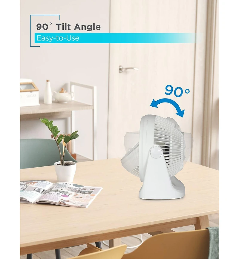 Black+Decker 7-Inch Small Self-Standing Adjustable Portable Fan with 3-Speed Settings, Portable Turbo Fan for Table and Desk with 90° Tilt Angle,