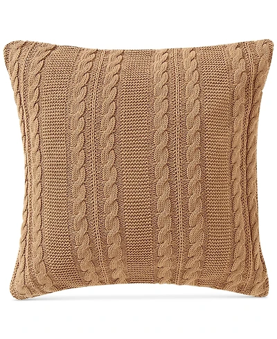 Vcny Home Dublin Cable Knit Cotton Decorative Pillow, 18" x