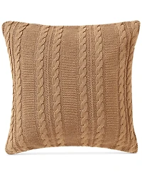 Vcny Home Dublin Cable Knit Cotton Decorative Pillow, 18" x