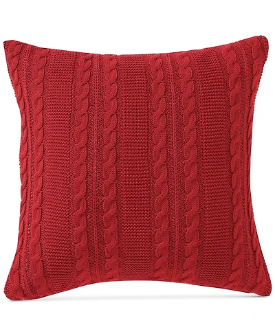Vcny Home Dublin Cable Knit Cotton Decorative Pillow, 18" x