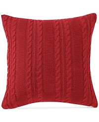 Vcny Home Dublin Cable Knit Cotton Decorative Pillow, 18" x
