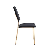 Set of Two Open Back Velvet Dining Side Chairs for Home or Kitchen