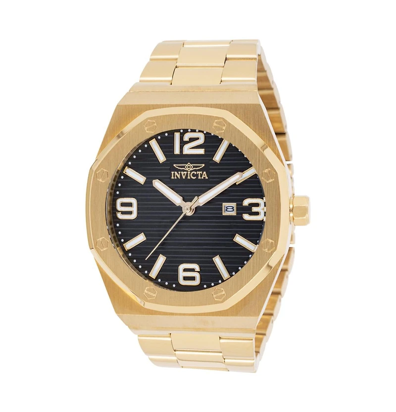 Invicta Men's 45783 Huracan Quartz 3 Hand Black Dial Watch