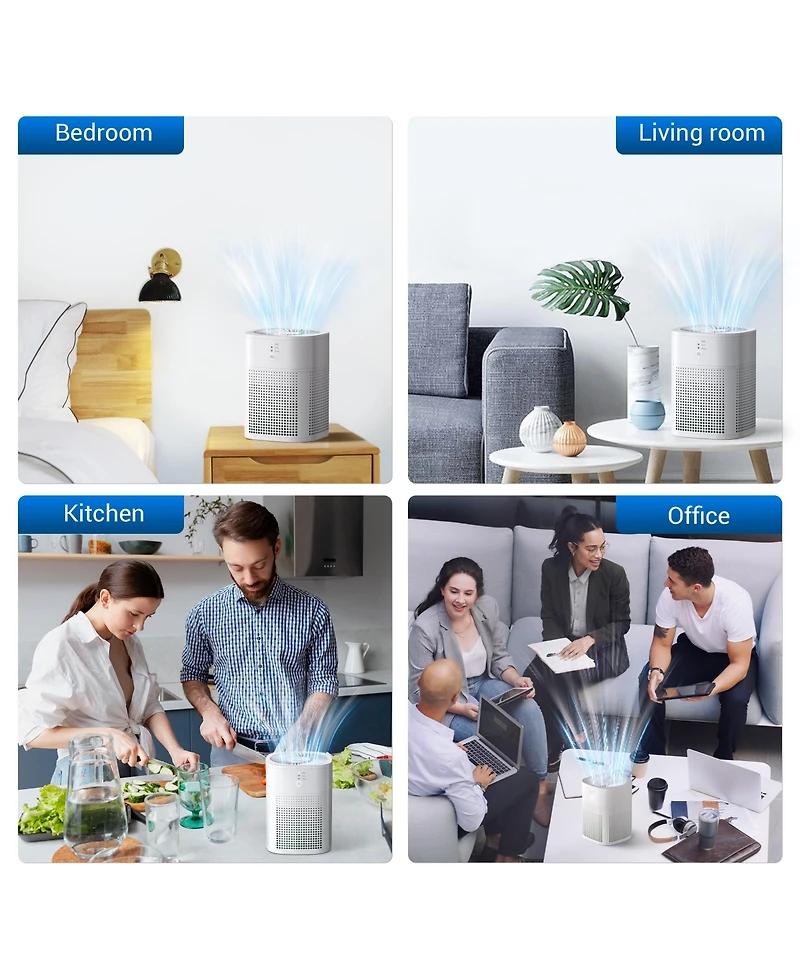 Chivalz Hepa Air Purifier with Essential Oil Diffuser for Home Bedroom, Up to 108 Sqft 2 Pack
