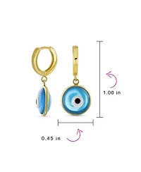 Bling Jewelry Set of 2 Spiritual Protection Blue Nazar Evil Eye Dangle Earrings Gold Plated Silver