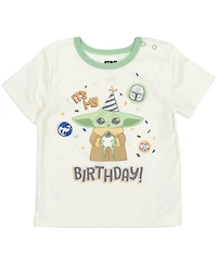 The Mandalorian Baby Boys Yoda Pullover T-Shirt Diaper Cover and Hat 3 Piece Outfit Set