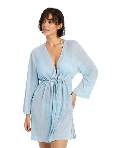 Lscn by Lascana Women's Metallic Cover up Beach Dress