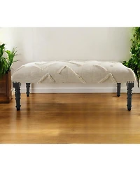 Decorative Upholstered Bench with Sculptural Legs for Hallway or End of Bed