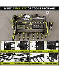 Hausource 4-Tier Power Tool Organizer Storage Rack - Slot6 & Charging Station
