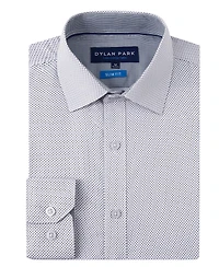 Dylan Park Men's Four Way Stretch Plaid Button Down Dress Shirt