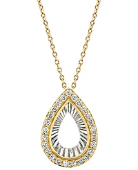 Diamond Tear-Shape 18" Pendant Necklace (1/4 ct. t.w.) in 14k Two-Tone Gold