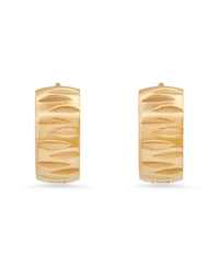 Steeltime Women's 18K Gold-Plated Stainless-Steel Diamond Cut Huggie Earrings