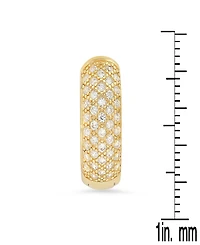 Steeltime Women's Simulated Diamonds Rounded Huggie Earrings