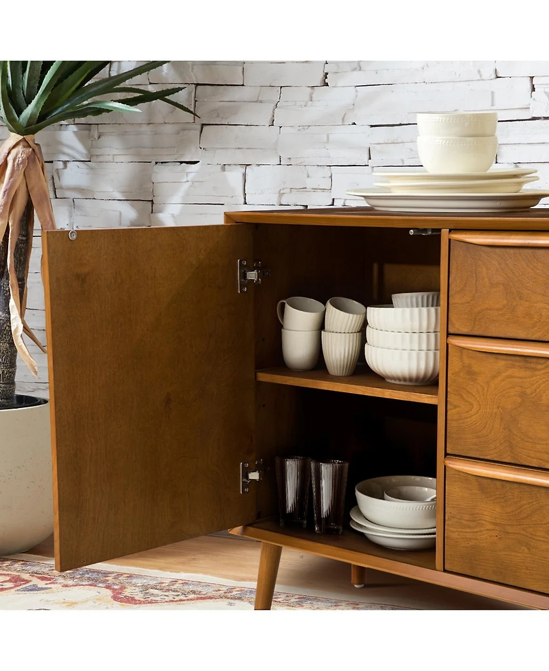 MId-century Modern Victor 57"Wide 3 Drawer Sideboard