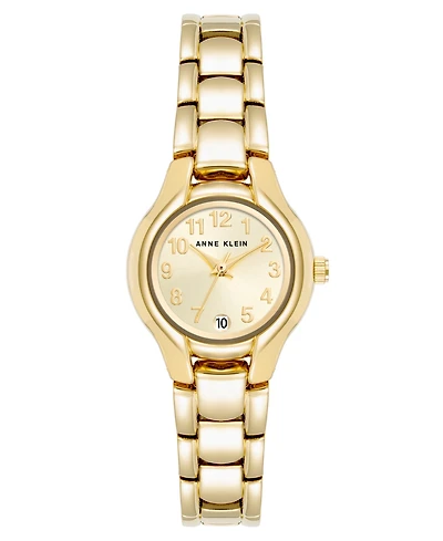 Anne Klein Women's Quartz Petite Easy to Read Gold-Tone Metall Alloy Watch, 24mm