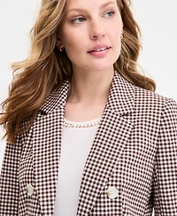 Jones New York Women's Checkered Open-Front Jacket