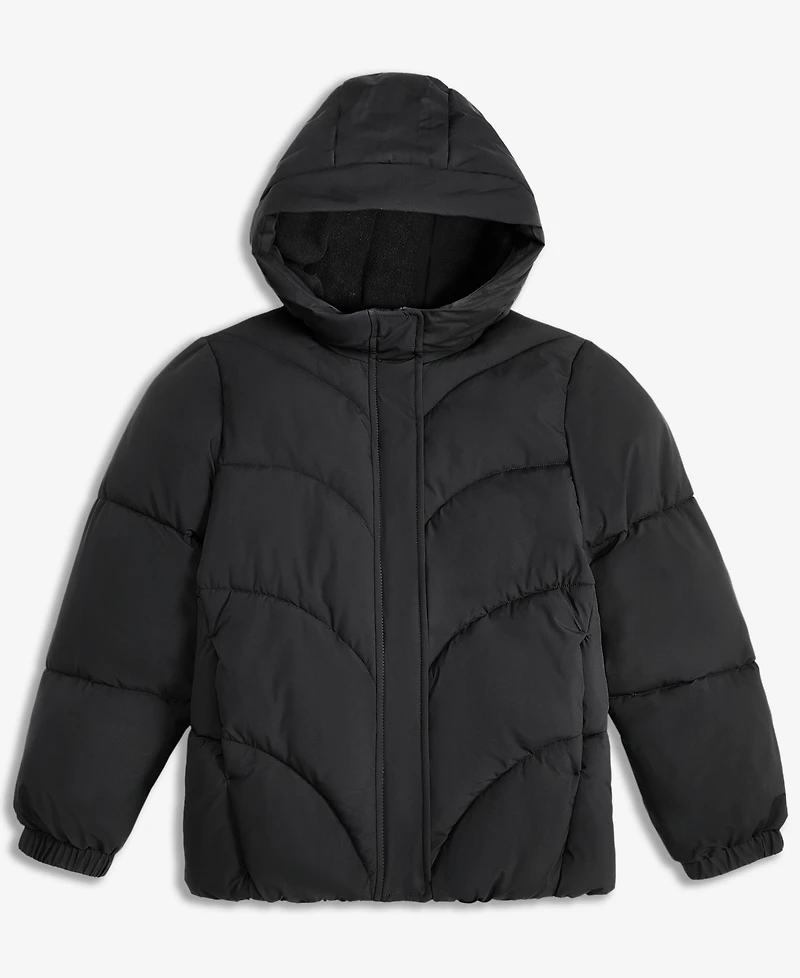 Sam Edelman Big Girls Mermaid Quilt Solid Puffer Jacket