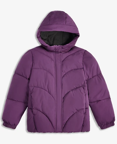Sam Edelman Big Girls Mermaid Quilt Solid Puffer Jacket