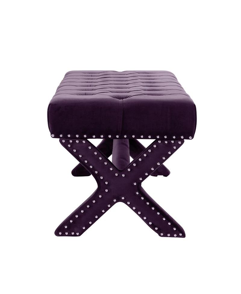 Upholstered Velvet Bench – Elegant Bedroom or Entryway Seating with Soft Cushion and Sturdy Frame