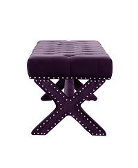 Upholstered Velvet Bench – Elegant Bedroom or Entryway Seating with Soft Cushion and Sturdy Frame