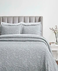 Superior Hibiscus Cotton Matelasse Woven 3-Pc. Bedspread Set