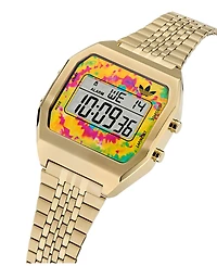 adidas Unisex Digital Gold-Tone Stainless Steel Watch, 36mm
