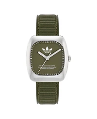 adidas Unisex Analog Green Leather Watch, 37mm