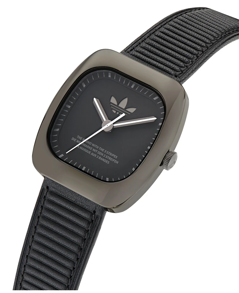 adidas Unisex Analog Black Leather Watch