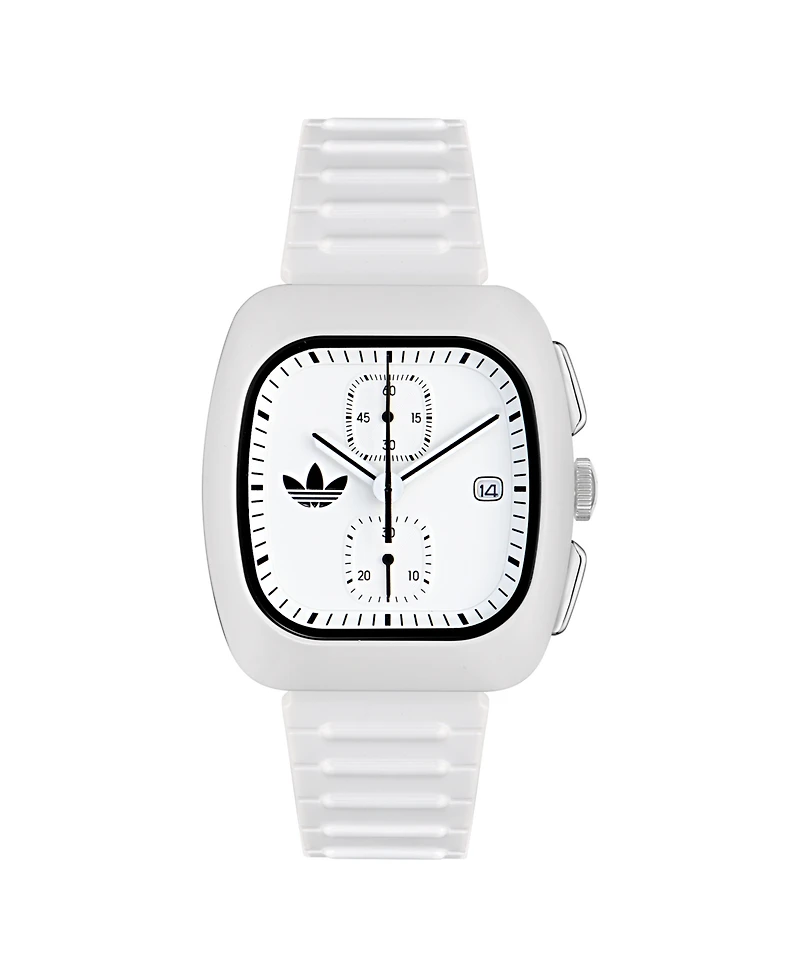 adidas Unisex Chronograph White Polyurethane Watch, 39mm