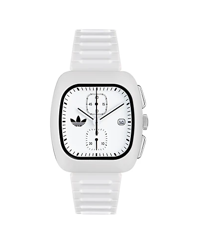 adidas Unisex Chronograph White Polyurethane Watch, 39mm