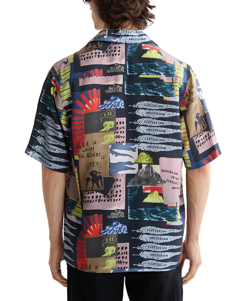 Scotch & Soda Men's Relaxed-Fit Allover Patterned Shirt