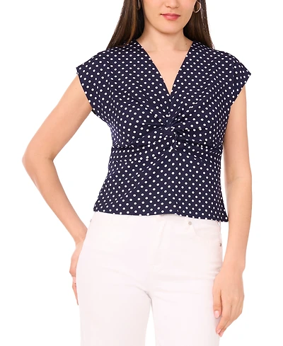 Sam & Jess Women's V-neck Twist-Front Short Sleeve Top
